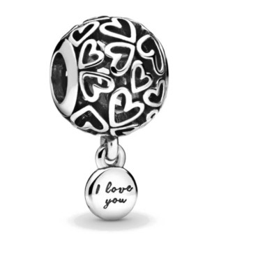 Charm Bead Kugel Herzen Love you 925 Sterling Silber