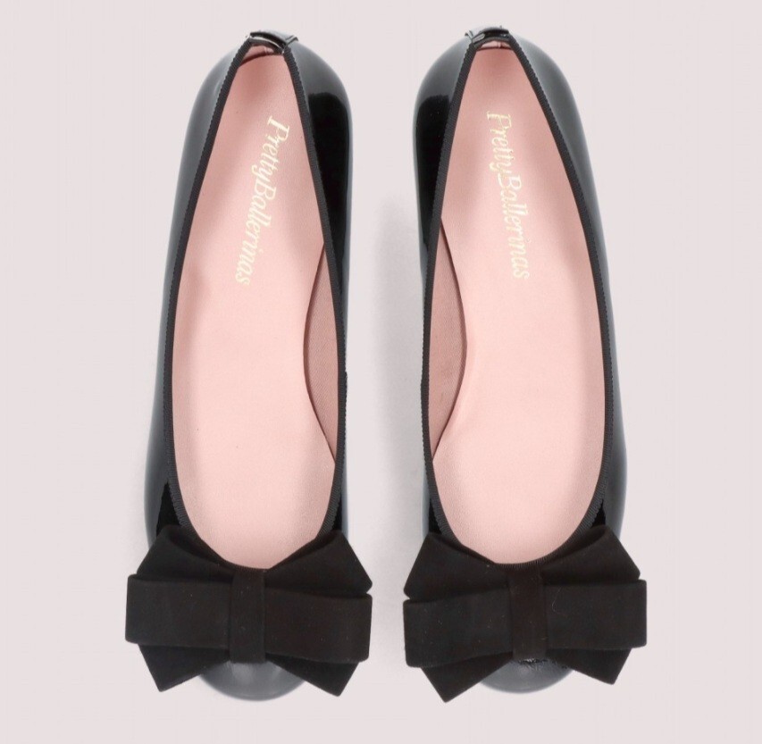 PRETTY BALLERINAS Gwyneth 50566_B Black Patent Leather Flats UK Size - Main Image