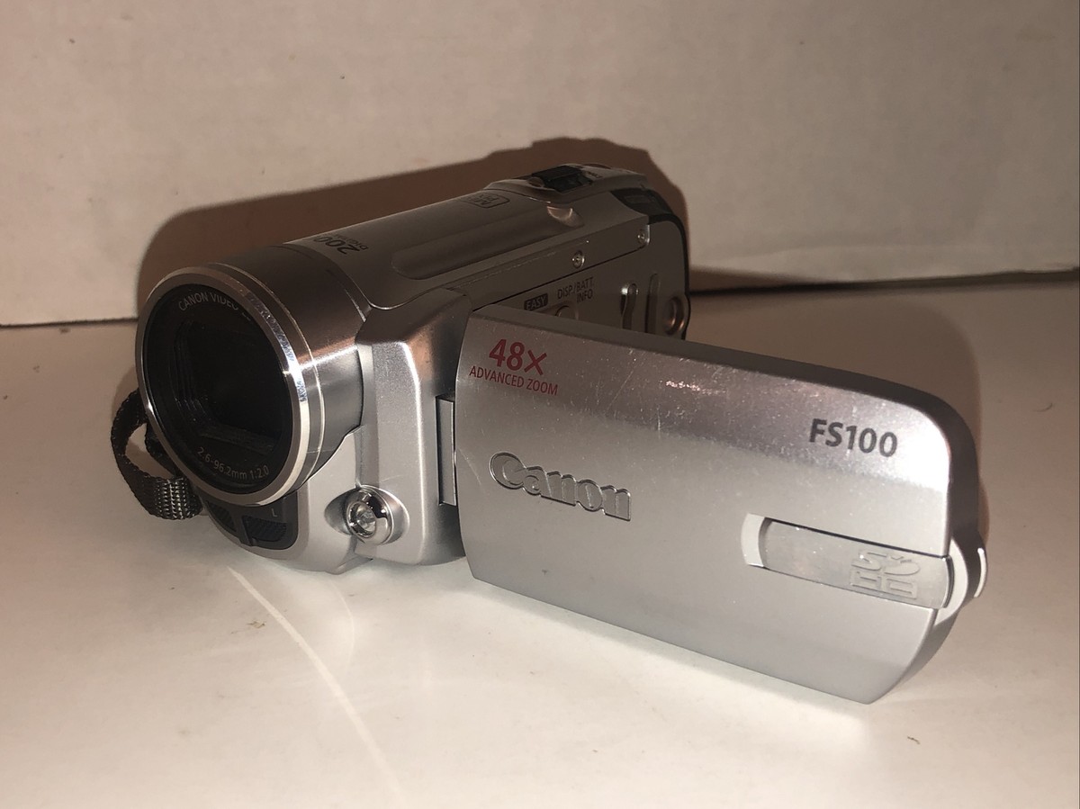 Canon FS100 Digital Video Camcorder Camera Silver Untested