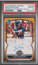 PSA 10 DIEGO MOSQUERA 1st AUTO 2023 Bowman Chrome GOLD REFRACTOR/50 GEM MINT 10