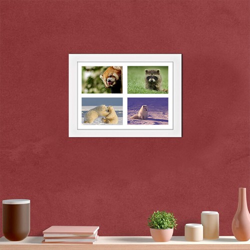 White Multi Picture Glass Frame 4 Photos Aperture 4" x 6" Photos Collage - Picture 2 of 15