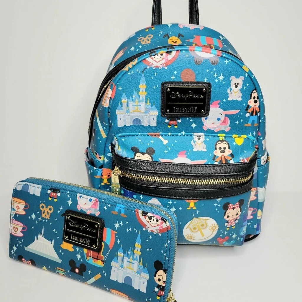 Disney park Loungefly backpack AND wallet magic kingdom  display picture 1