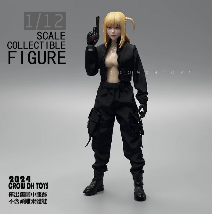CROWDHTOYS 1/12 Female Soldier Clothes Coat+Pants Model for 6 