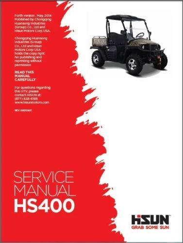 Hisun HS 400 UTV Service, Owners & Parts CD Coleman Bennche Massimo Qlink YS400
