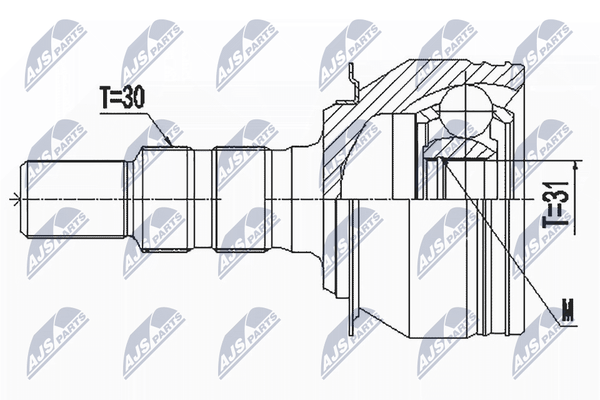 NTY NPZ-DW-032 Gelenksatz Antriebswelle Vorderachse, Radseitig FüR Chevrolet-image