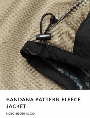 Neighborhood Japan Bandana Pattern Fleece Black Jacket XL