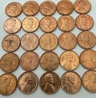 1950-1958 Lincoln Wheat Penny Lot - 1 Roll (50-coins) BU RD - 2nds - Roll 70