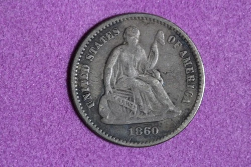 ESTATE FIND 1860 Seated Liberty Half Dime!! #K59841