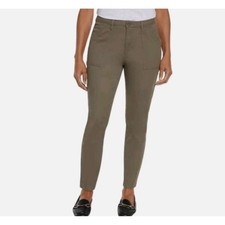 NWT Banana Republic Womens High Rise Twill Pant Olive Green Slim Utility Size 8