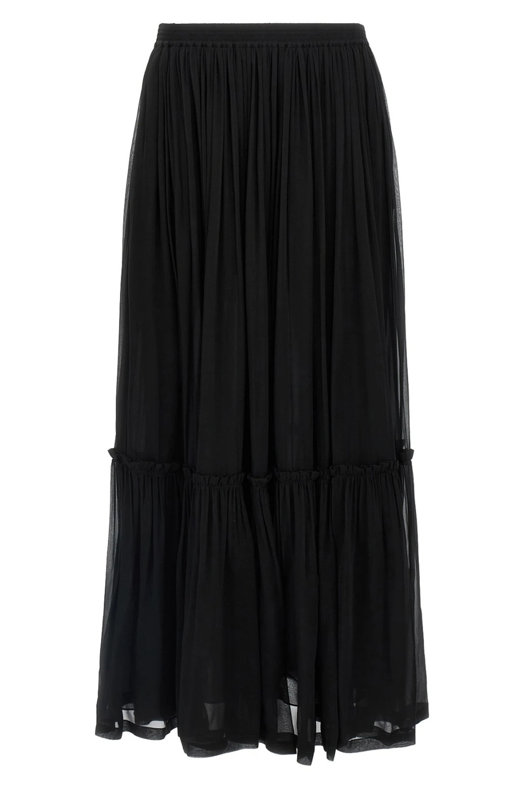 SAINT LAURENT Black Long Silk Skirt New & Authentic