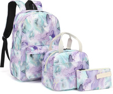 Girls School Backpack Set, Kids Teens School Bag Bookbag with Lunch Bag Pencil B