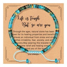 Inspirational Gifts Bracelets for Women, Healing Natural Stone Encouragement Str