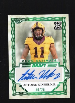 2020 Leaf Ultimate Draft #BA-AWJ Antoine Winfield Jr. Emerald Spectrum #/20