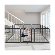 Outdoor Dog Fence Playpen, 32 inch Pet Playpen 12 Panels Puppy Playpen Portab...