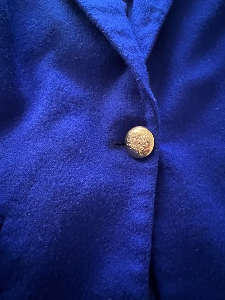 Blazer Worthington de Colección para Mujer Talla 26W Mezcla de Lana Azul Botón Único Uso Profesional Foto 3 de 4