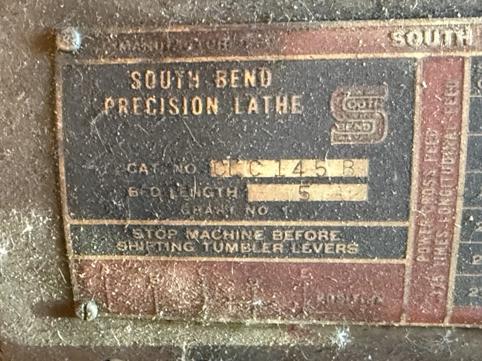 Torno South Bend CL 145B Foto 2 de 4