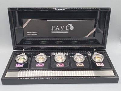 5 Silbermünzen Pavé edel The African Springbok 2014 Gabun 5x1 OZ  Silver Coins