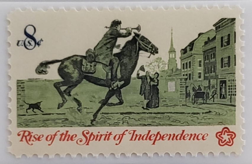 1976-S Bicentennial - Silver Quarter with Vintage Stamps - Nice! W10