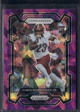 2023 Panini Prizm Chris Rodriguez Jr Purple Ice Prizm RC /225 #398 Commanders