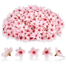 100 PCS 1.6 inch Pink Artificial Cherry Blossom Flower Heads for DIY Crafts