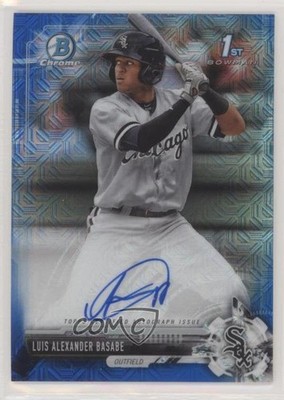 2017 Bowman Chrome Prospect Blue Mojo Refractor Luis Alexander Basabe Auto tt7