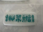 PYREX TURQUOISE AMISH BUTTERPRINT BUTTER DISH