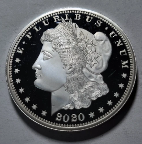 1878 Morgan Silver Dollar US History CAMEO PROOF Silver Clad Coin ~2020 Bradford