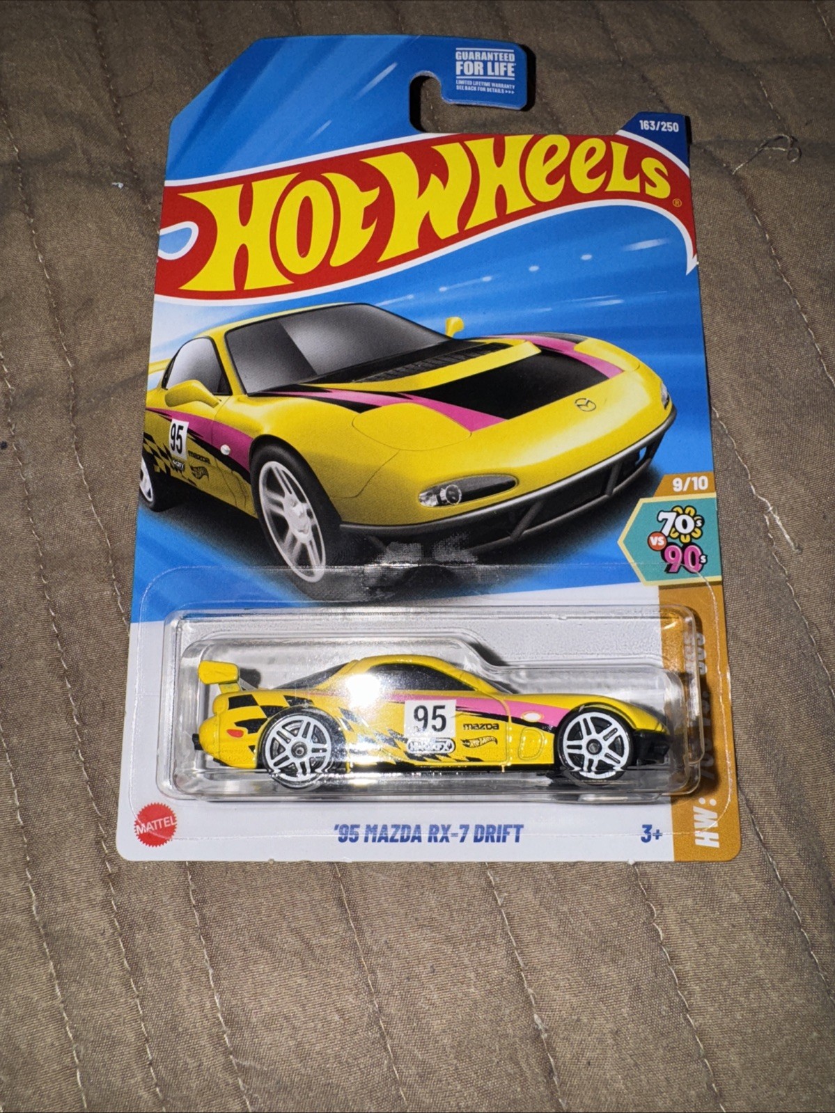 Hot Wheels '95 Mazda RX-7 Drift #163 HW: '70s vs '90S Yellow NEW 2025 H Case