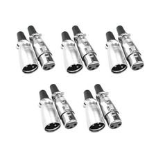 5Pair XLR 3-Pin Female Male Audio Mic Microphone Adapter Cable Connector Plug