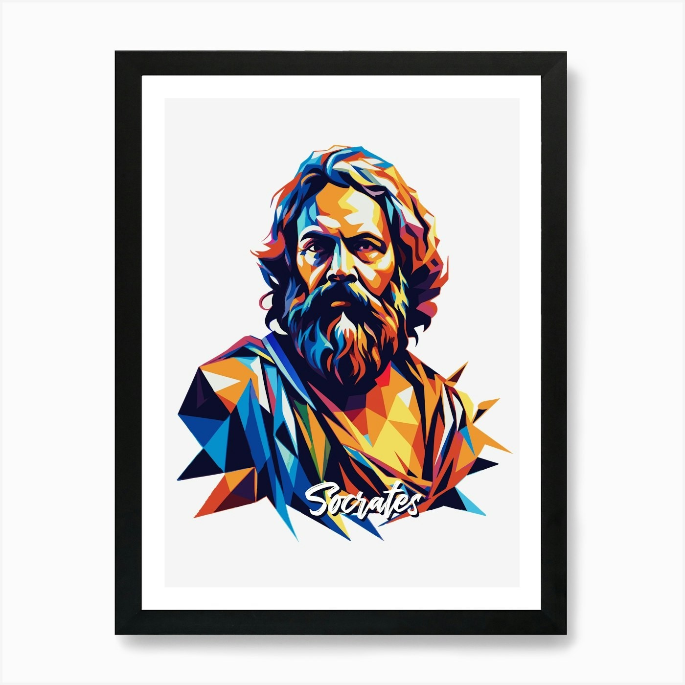 Socrates 01 Portrait WPAP Pop Art A Framed Wall Art Poster Canvas Print Picture