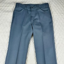 Vintage Levi's Action Slacks Mens Blue Dress Pants W36 L30 Straight Leg USA