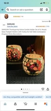 4pc Mosaic Turkey Candle Holders (Round)