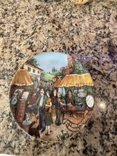 Effete D'Arte Ceramic MARKET SCENES Salad Plate by Brunelli, Italy, 8” ~ MINT