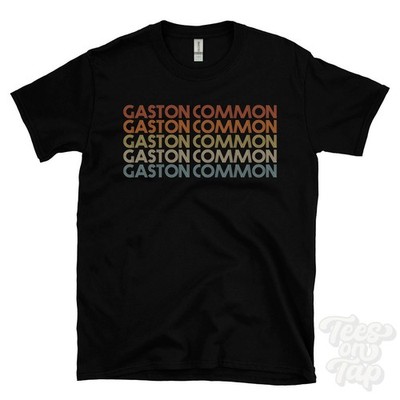 GASTON COMMON REPEATED RETRO STYLE T-SHIRT mens & womens uk place name gift