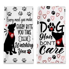 Set of 2 18x28 Inches Dog Kitchen Towels Hand Towels for Dog Lovers Gifts