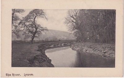 Alte Postkarte Der Fluss Ouse Lewes East Sussex Landschaft unbesendet um 1910