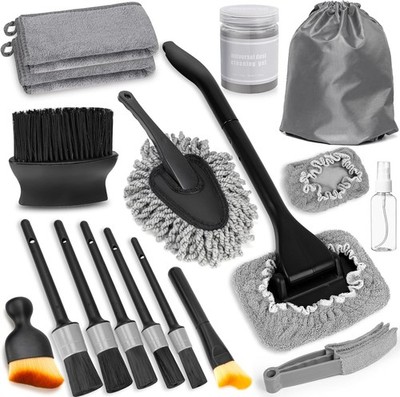 Windshield Cleaner Tool, 18Pcs Car Interior Detailing Brush Set, Inside