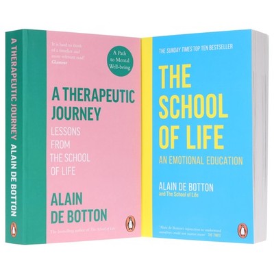 A Therapeutic Journey & The School of Life by Alain de Botton 2 Books - PB