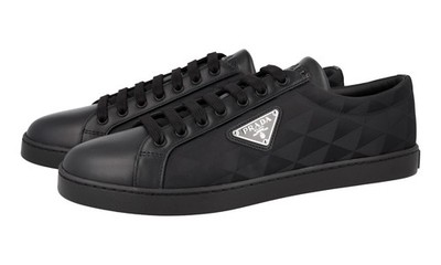 PRADA Leder Downtown Symbole Sneaker - 2EE376 - Schwarz - NEU -  12,5 46,5