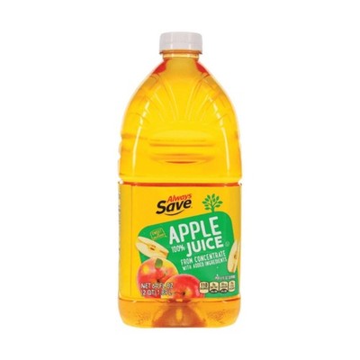 2x Always Save Apple Juice Fruit Beverage Drink Refreshing Bottle Bulk New 64oz