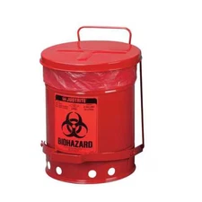 Justrite 05910R Biohazard Waste Container,15 In. W