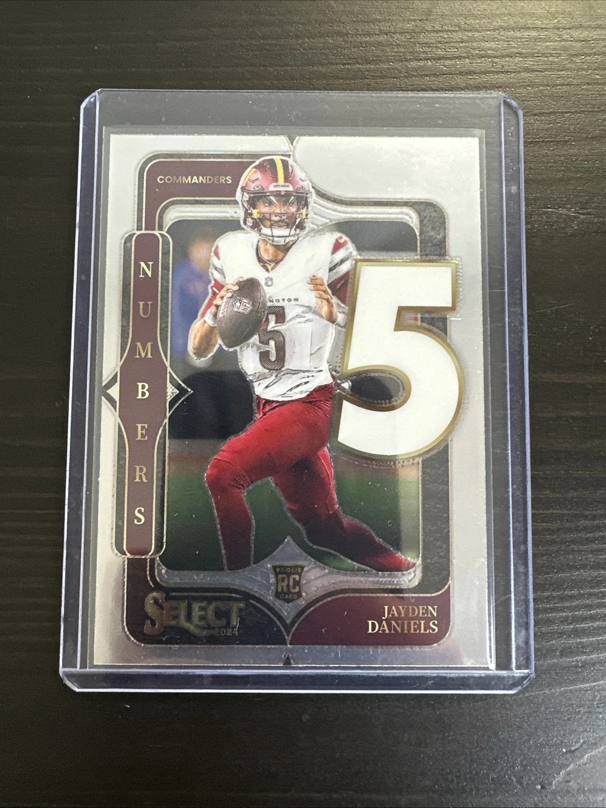 Jayden Daniels Panini Select Select Numbers #23 Green & Black Snakeskin