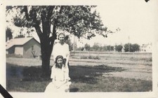 VTG Photo Beautiful Women Smiling Posing White Dresses Tree Outdoors