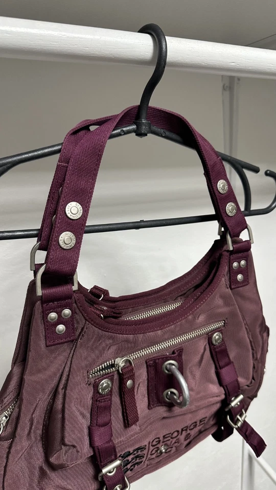 РЕДКАЯ! Винтажная фиолетовая наплечная сумка через плечо George Gina Lucy Mos Cowgirl GGL Y2K - Изображение 3 из 4