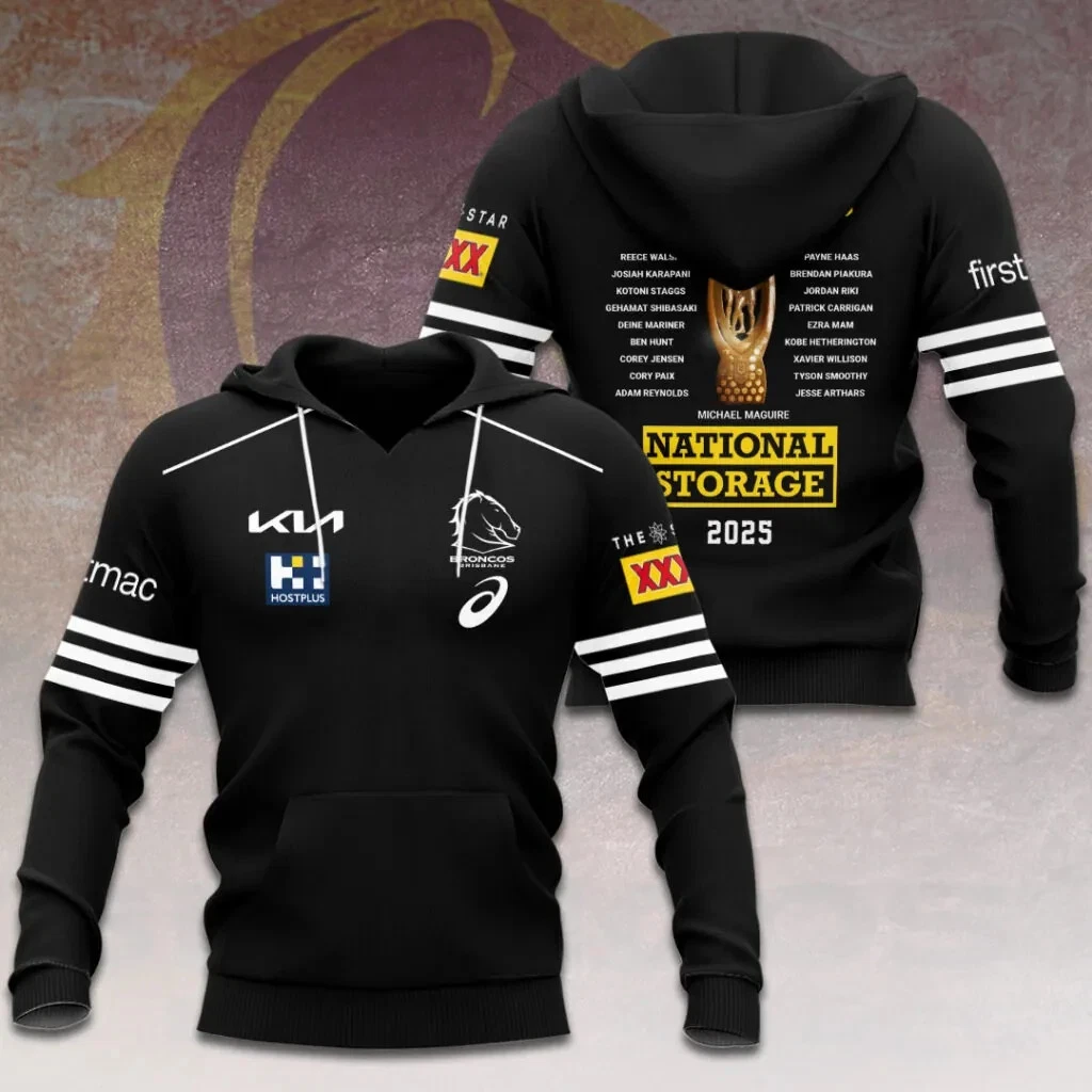 Brisbane Broncoss 2025 Premiership All Over Print 3D Apparel Hoodie