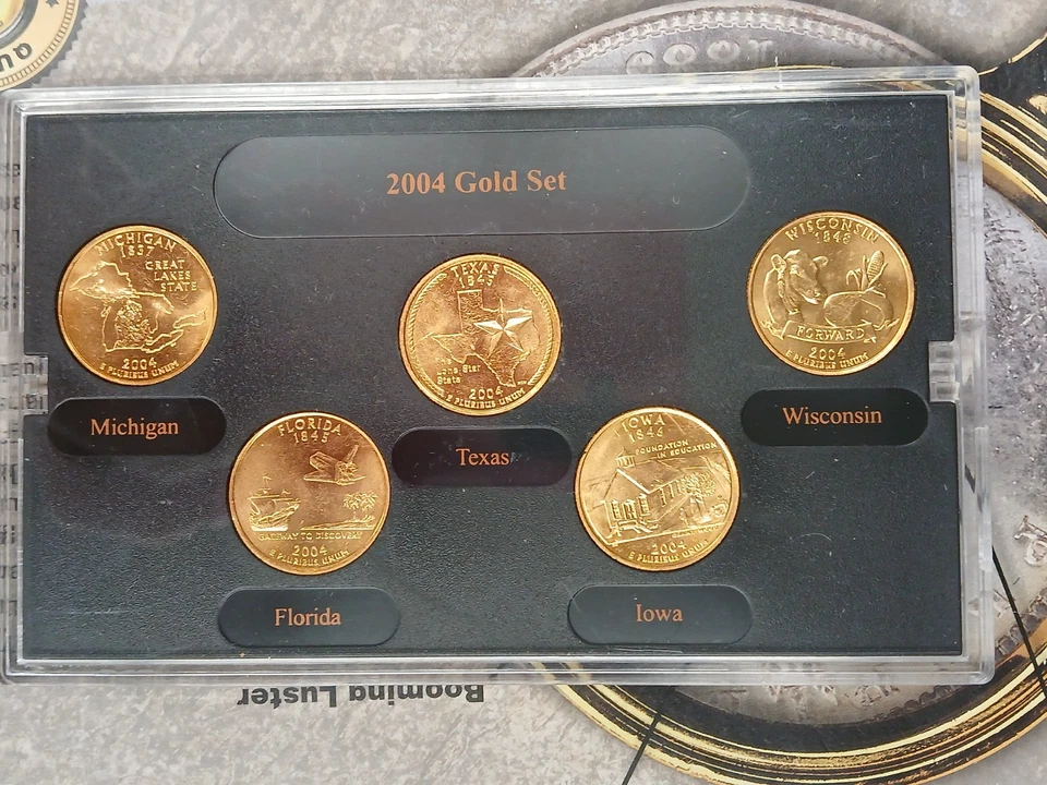 2004 Gold Edition State Quarter Collection 5 coin set   TP-10038 - Image 4 of 4