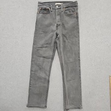 LEVI'S Wedgie Straight Button Fly Jean Break A Leg Gray Womens 27 Med Wash