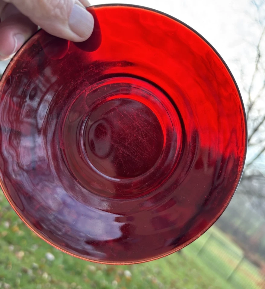 Anchor Hocking Royal Ruby 2 1/2" Cup and Saucer R1700 Very Good Used Condition - Image 4 of 4