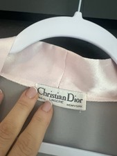 Vtg Christian Dior Pink Sheer Chiffon Robe Lace Peignoir 70s 80s Missing Belt