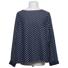 Cortefiel, Schluppenbluse, Größe: L, Blau/Weiß, Polyester, Gepunktet, Damen #DKB